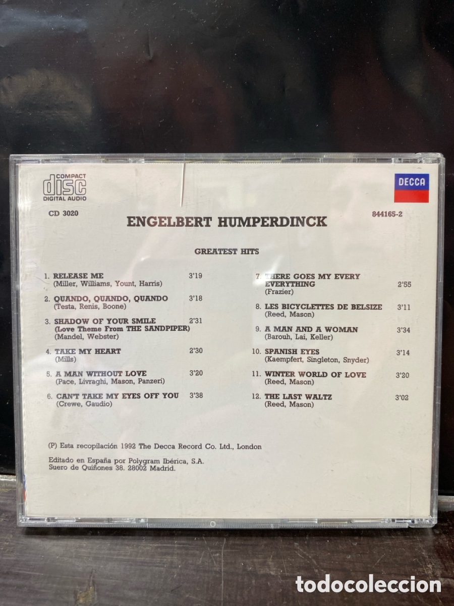 CDs de m&uacute;sica: CD ENGELBERT HUMPERDINCK. GREATEST HITS - Foto 2
