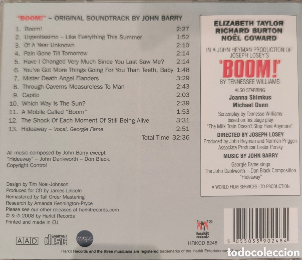 CDs de m&uacute;sica: Cd &rdquo;BOOM&rdquo;. JOHN BARRY - Foto 3