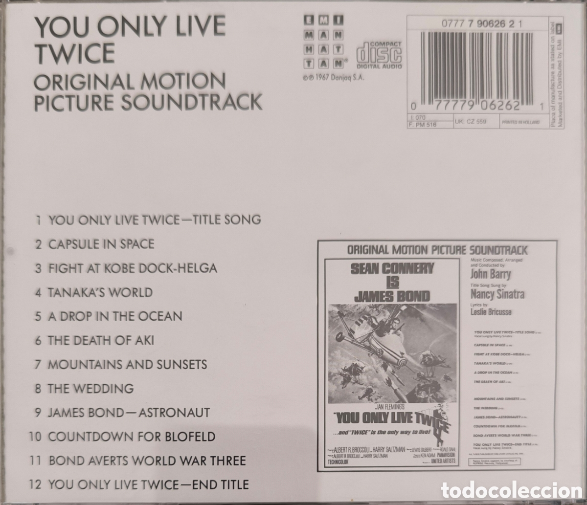 CDs de m&uacute;sica: CD YOU ONLY LIVE TWICE. JOHN BARRY - Foto 2