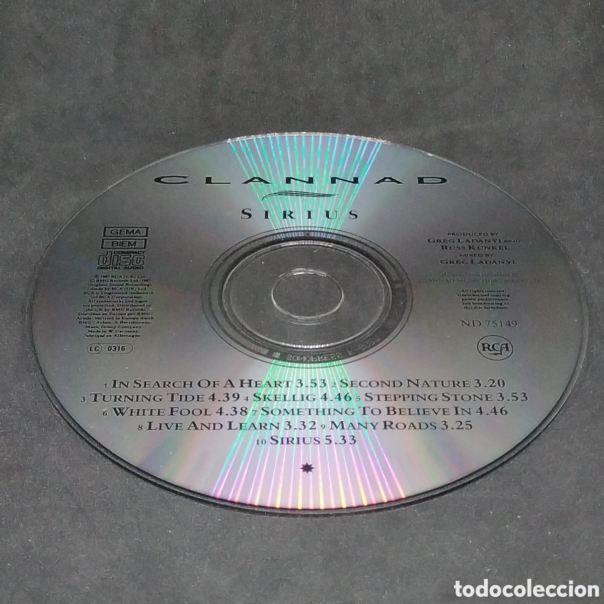CDs de m&uacute;sica: CLANNAD - SIRIUS - 1987 - CD - DISCO VERIFICADO - Foto 9
