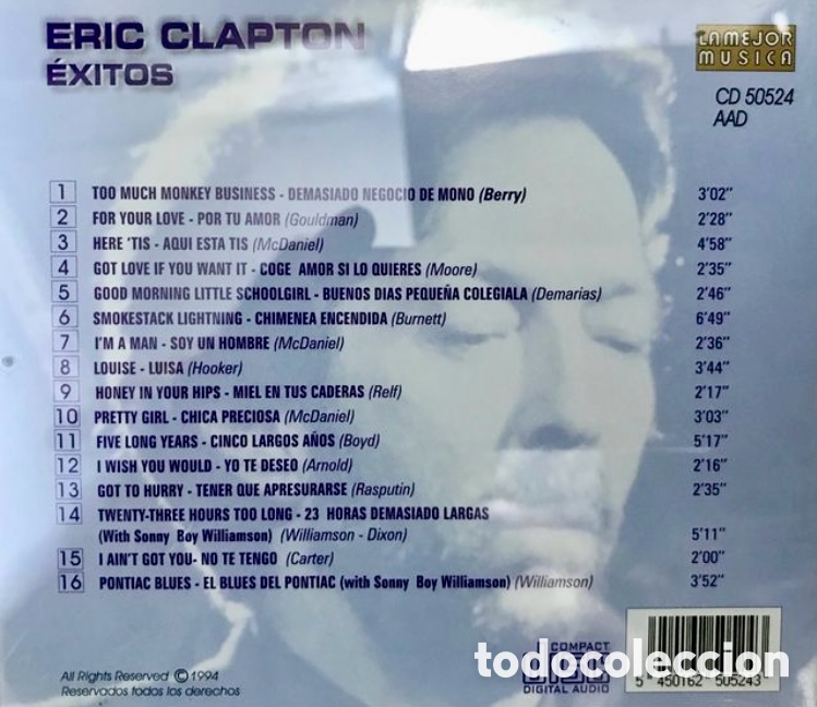 CDs de m&uacute;sica: ERIC CLAPTON. EXITOS. CD. - Foto 2