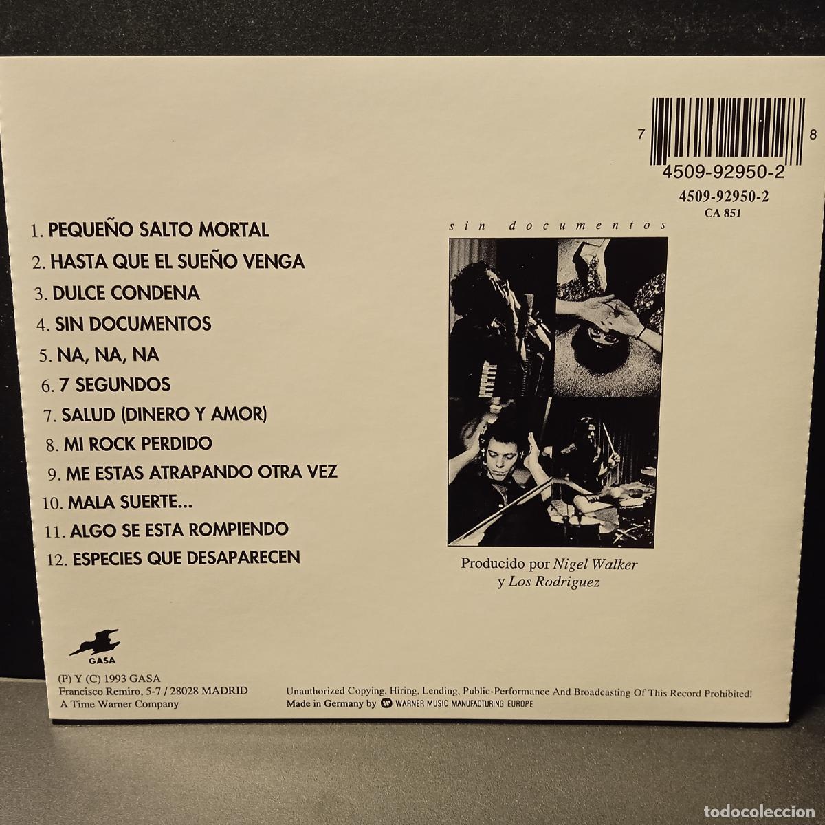 CDs de m&uacute;sica: LOS RODRIGUEZ - SIN DOCUMENTOS - CD 1993 pepeto - Foto 2