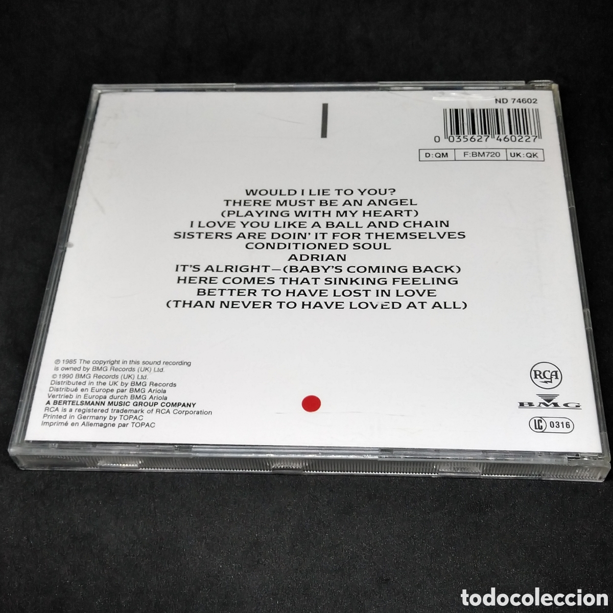 CDs de m&uacute;sica: EURYTHMICS - BE YOURSELF TONIGHT - 1985 - CD - DISCO VERIFICADO - Foto 2