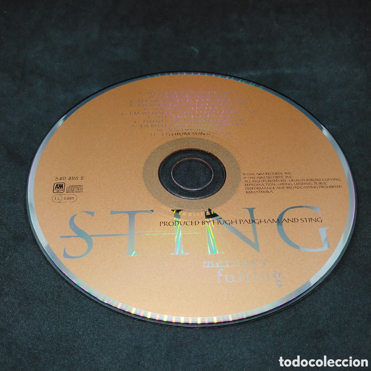 CDs de m&uacute;sica: STING - MERCURY FALLING - CD - 1996 - DISCO VERIFICADO - Foto 6