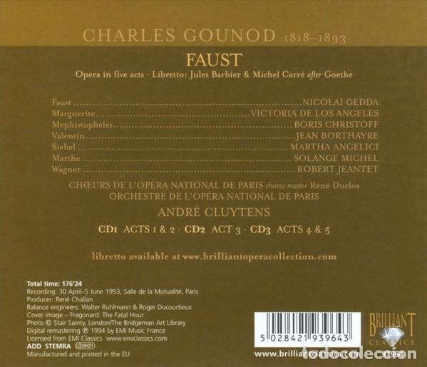 CDs de m&uacute;sica: GOUNOD: FAUST - BRILLIANT CLASSICS - 3 CD - Foto 2