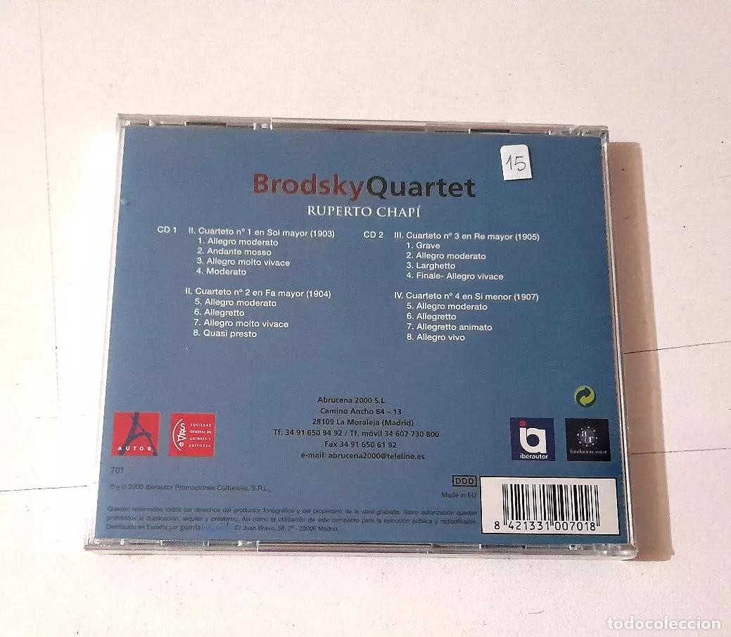 CDs de m&uacute;sica: BRODSKY QUARTET &rdquo;RUPERTO CHAPI&rdquo; 2CD 16 TRACKS CD PRECINTADO SEALED - Foto 2
