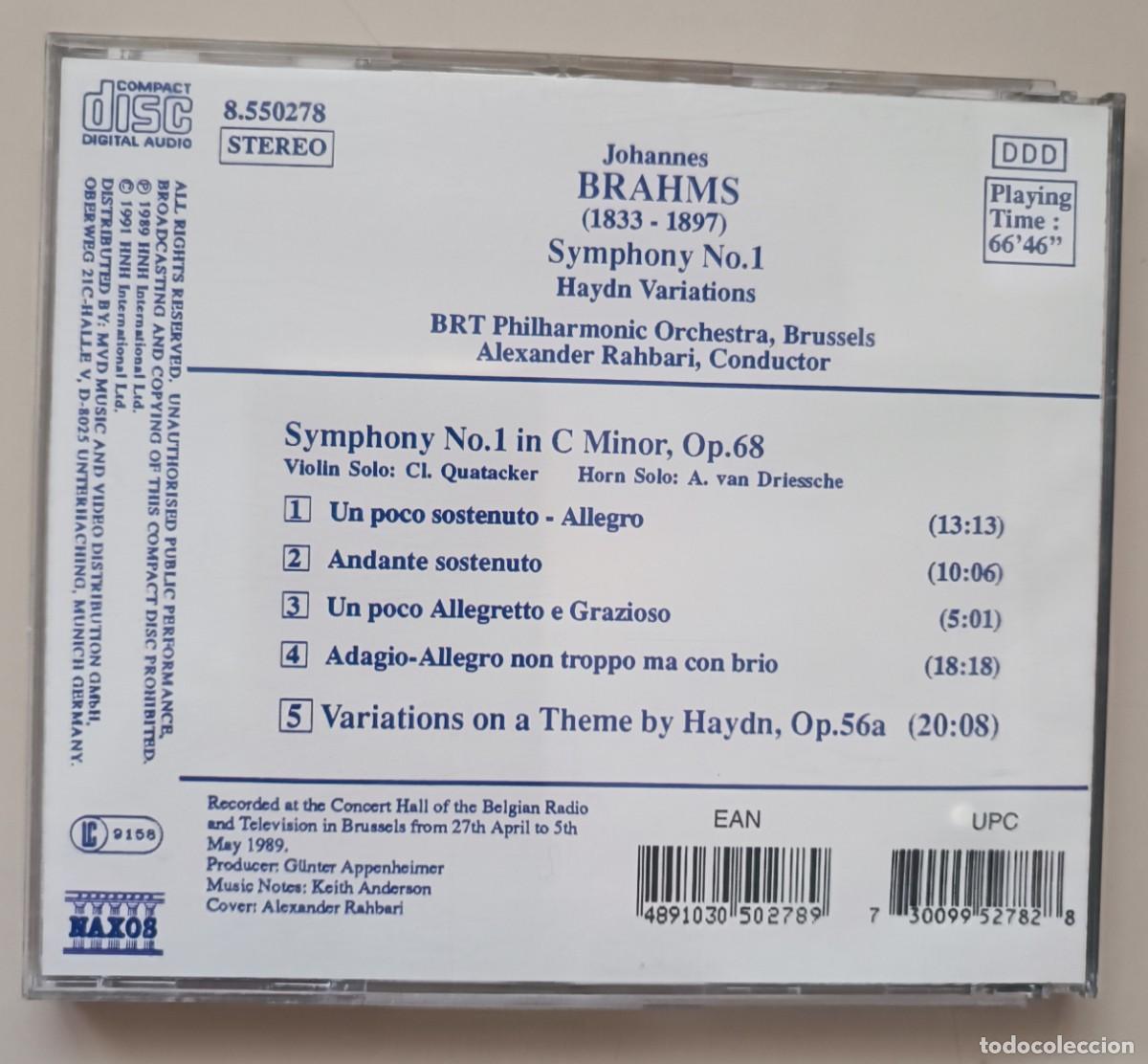 CDs de m&uacute;sica: BRAHMS: Symphony No.1. Haydn variations - Foto 2