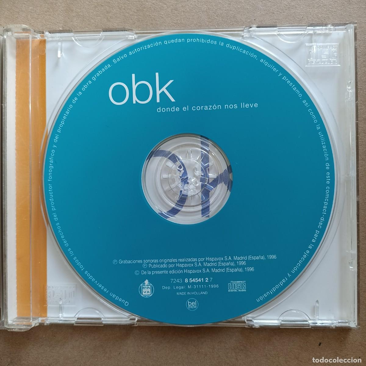 CDs de m&uacute;sica: CD Audio OBK Donde el coraz&oacute;n nos lleve - Foto 2