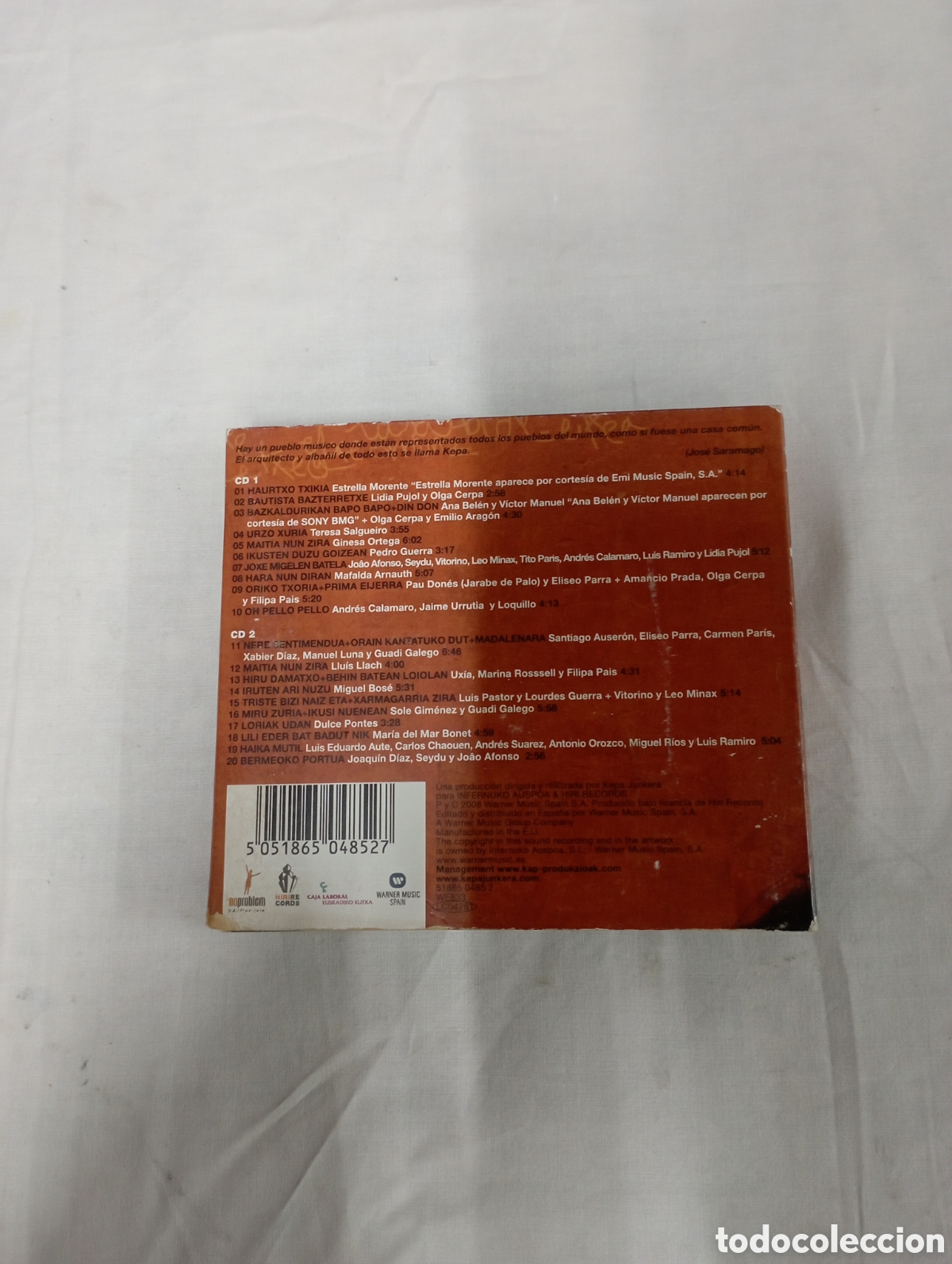 CDs de m&uacute;sica: Kepa Junkera Etxea (jose samago) - Foto 2