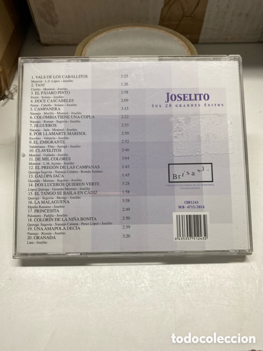 CDs de m&uacute;sica: CD JOSELITO. SUS 20 GRANDES &Eacute;XITOS - Foto 2