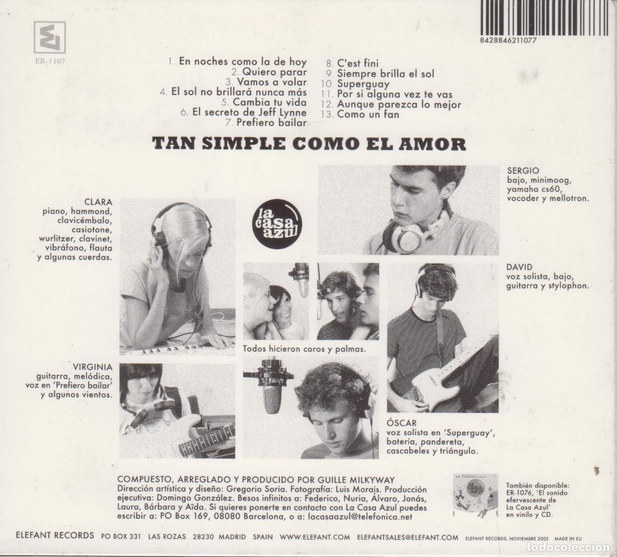 CDs de m&uacute;sica: La Casa Azul cd Tan simple con el amor 2003 - Foto 2