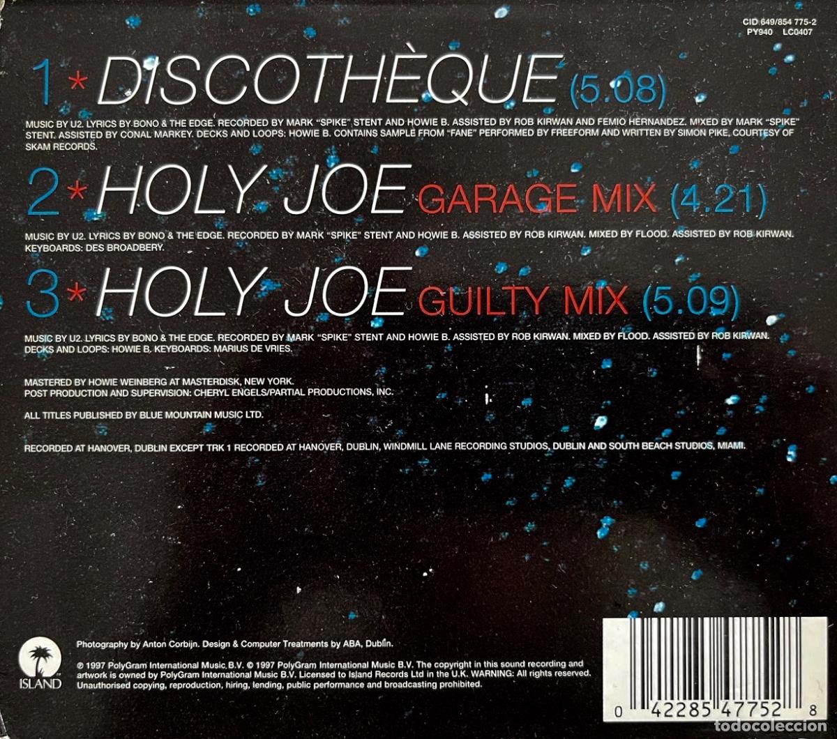 CDs de m&uacute;sica: U2, DISCOTHEQUE. CD SINGLE 3 TEMAS DIGIPACK. FABRICADO EN INGLATERRA. UK - Foto 2