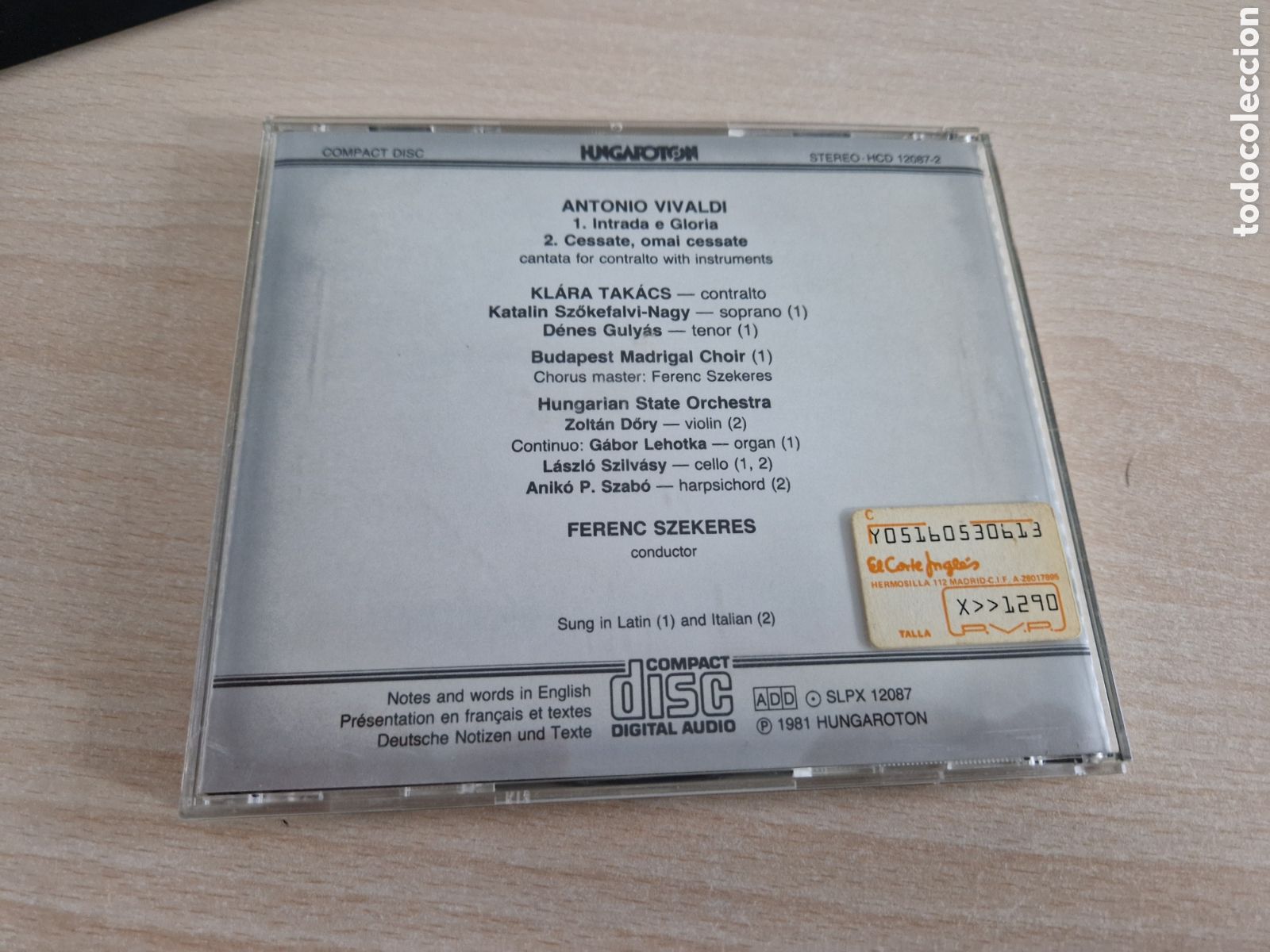 CDs de m&uacute;sica: VIVALDI INTRADA E GLORIA - Foto 2
