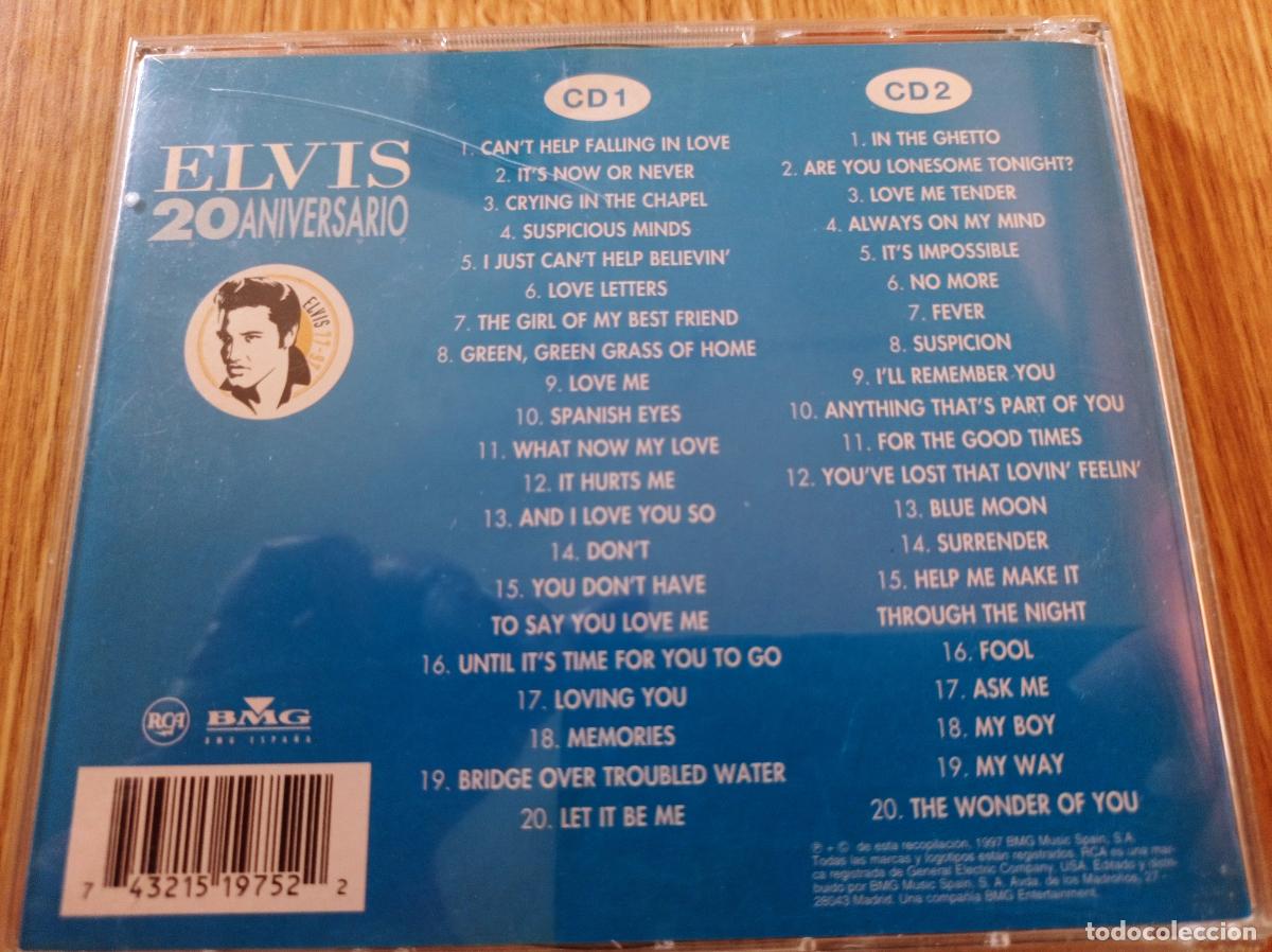 CDs de m&uacute;sica: CD ELVIS PRESLEY 20 ANIVERSARIO - 2 CD - Foto 3