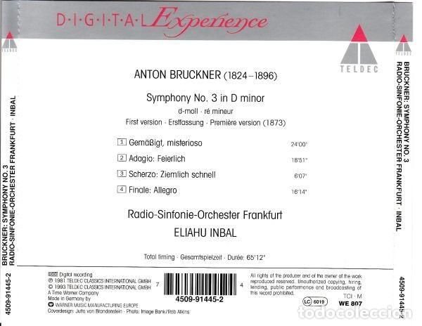 CDs de m&uacute;sica: BRUCKNER: SYMPHONY N&ordm; 3 - TELDEC - CD - Foto 2