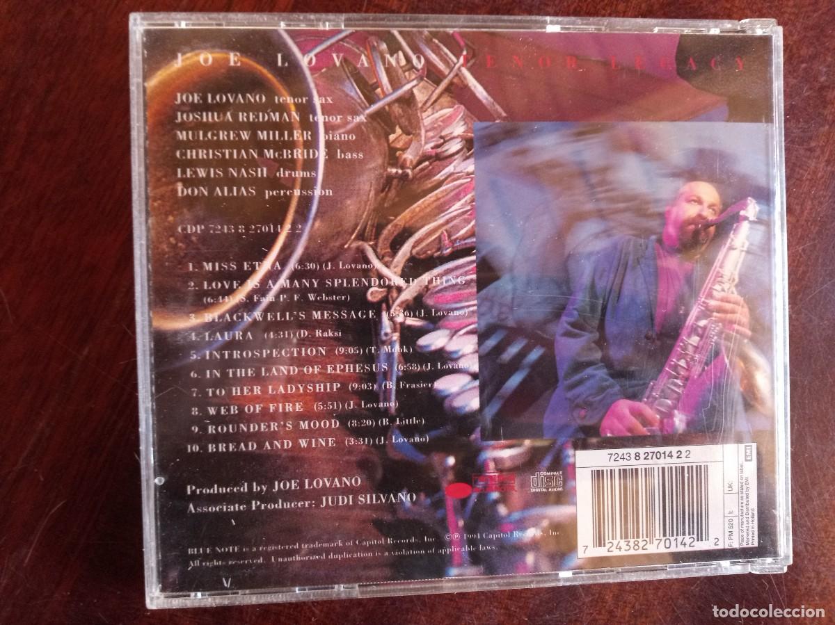 CDs de m&uacute;sica: Joe Lovano. Tenor Legacy . Blue note, 1994. CD - Foto 2