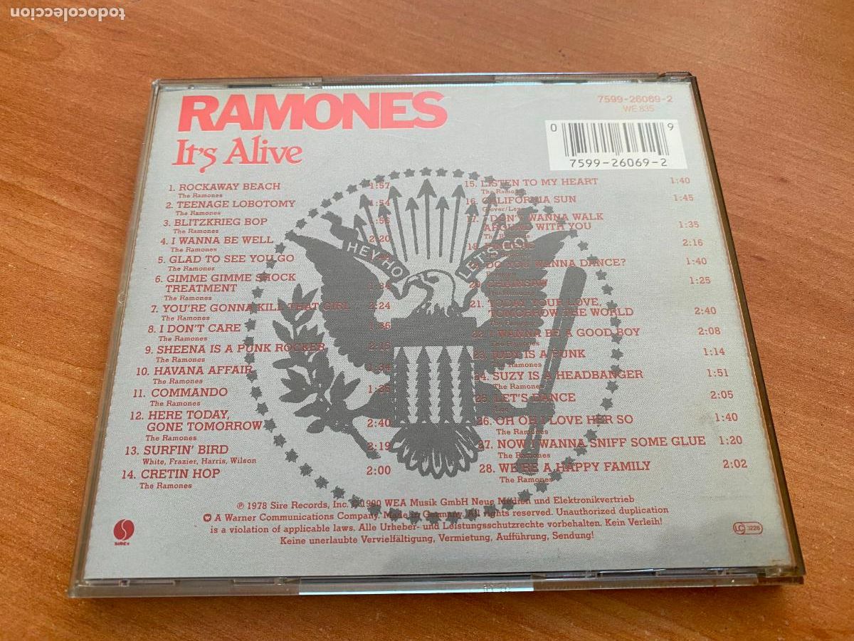 CDs de m&uacute;sica: RAMONES (ITS ALIVE) CD 28 CANCIONES (CDIB25) - Foto 3