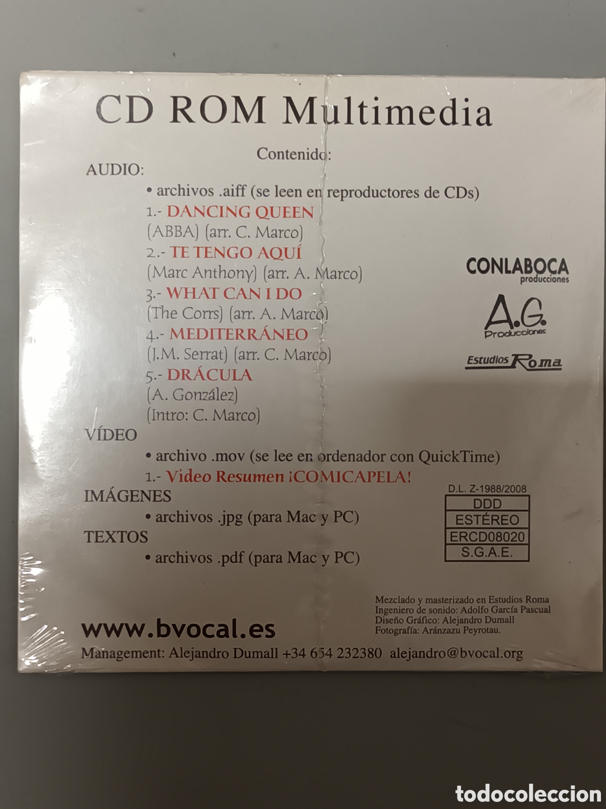 CDs de m&uacute;sica: B vocal com&iacute;capela cd rom - Foto 2