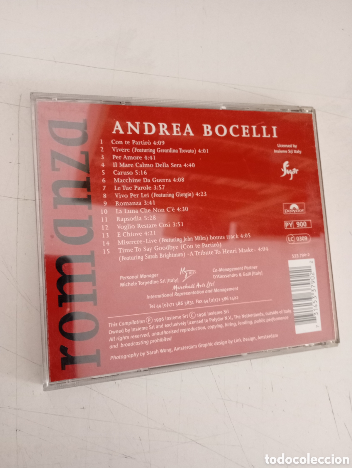 CDs de m&uacute;sica: ANDREA BOCELLI: ROMANZA - CD - Foto 2