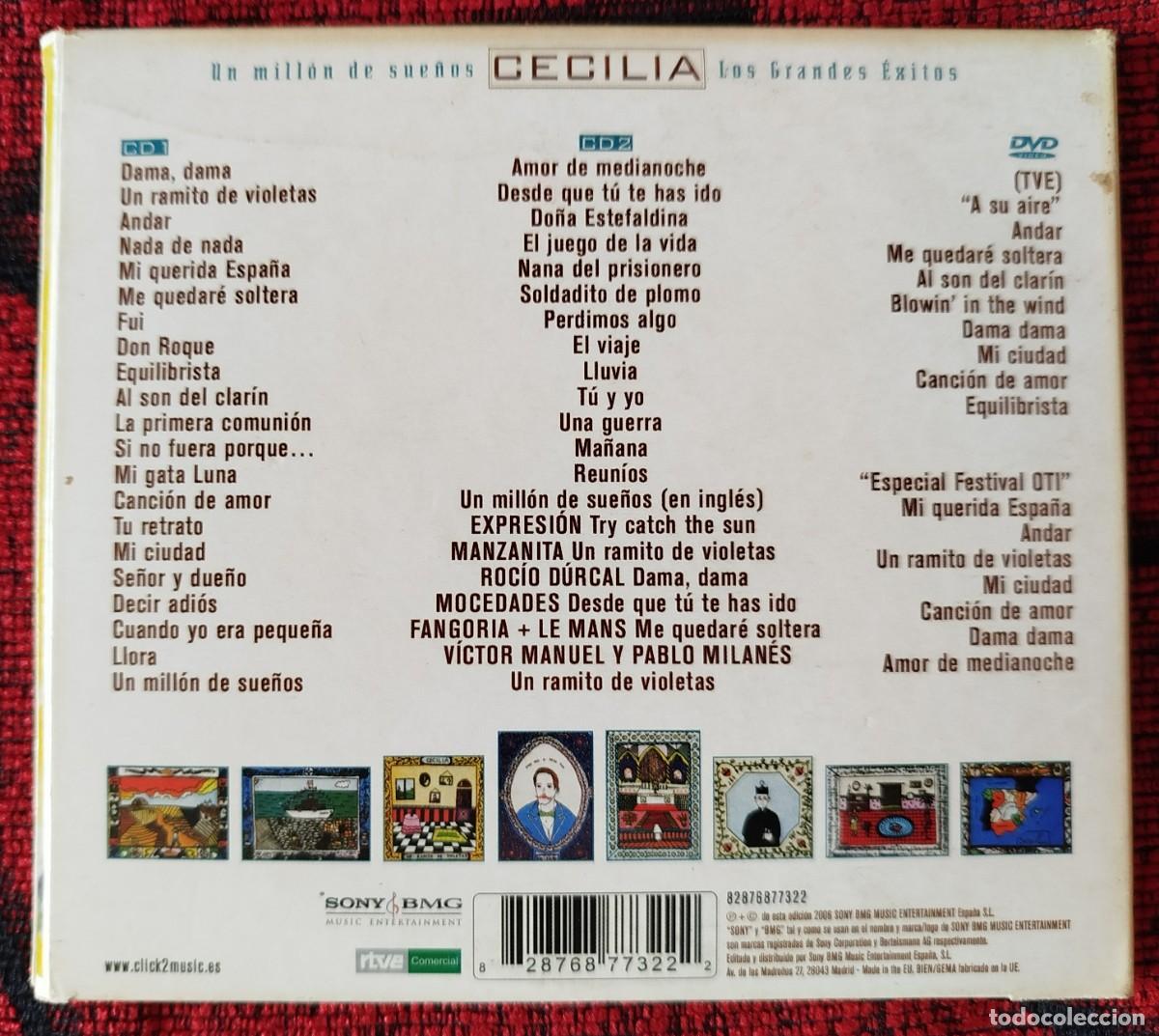 CDs de m&uacute;sica: CECILIA ** Un Millon De Sue&ntilde;os (Los Grandes &Eacute;xitos) (1976 - 2006) ** CD + DVD - Foto 2