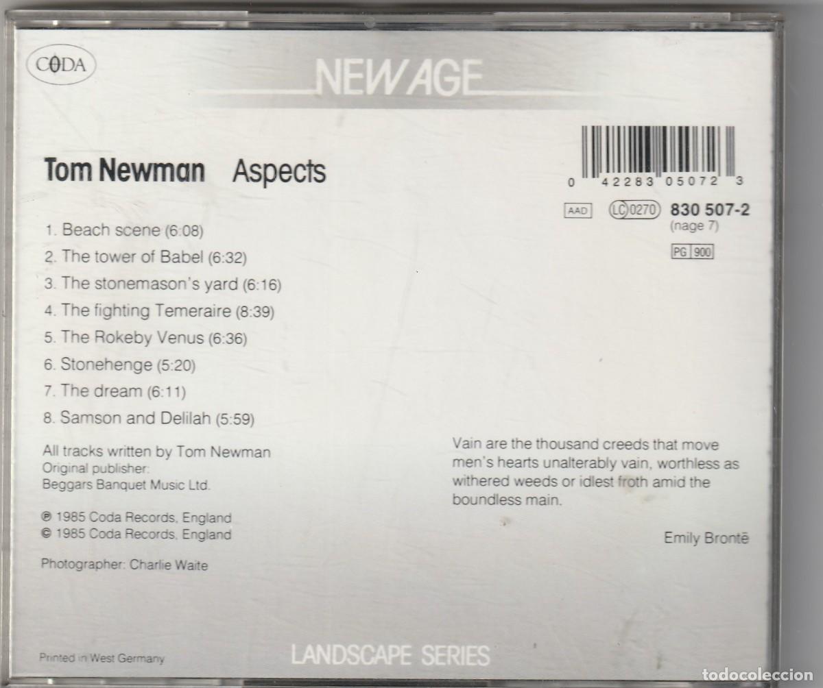 CDs de m&uacute;sica: TOM NEWMAN - ASPECTS (CD CODA 1985) - Foto 2