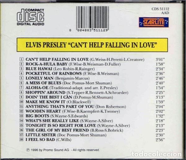 CDs de m&uacute;sica: ELVIS PRESLEY: CANT HELP FALLING IN LOVE - CD - Foto 2