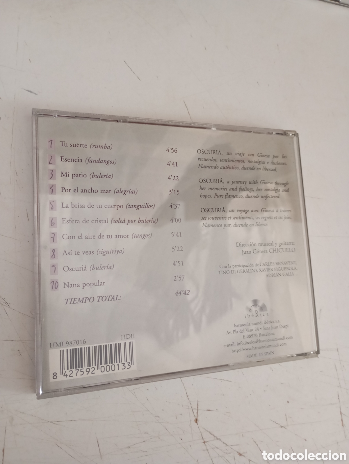 CDs de m&uacute;sica: GINESIA ORTEGA - OSCURI&Aacute; - CD - Foto 2