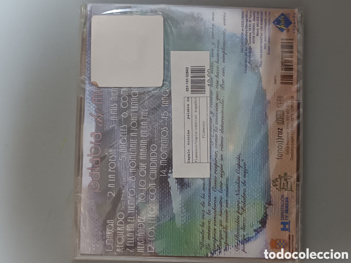 CDs de m&uacute;sica: Nicol&aacute;s capelo palabras de mujer - Foto 2