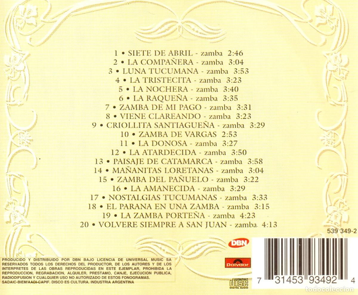 CDs de m&uacute;sica: �R2933 - ARIEL RAMIREZ. SOLAMENTE ZAMBAS. CD. - Foto 2