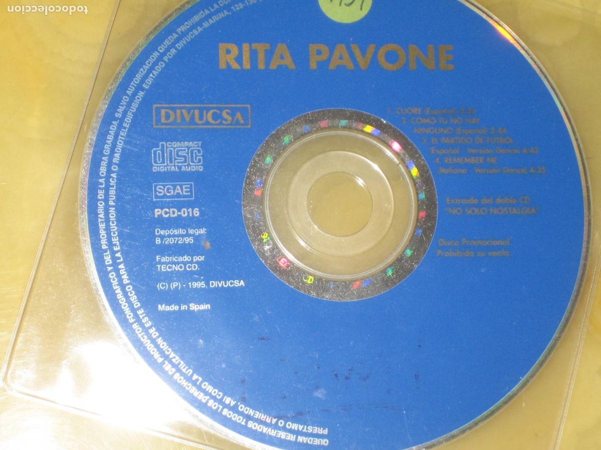 CDs de m&uacute;sica: DISCOFERTA - CD - RITA PAVONE - SIN CARATULA - Foto 1