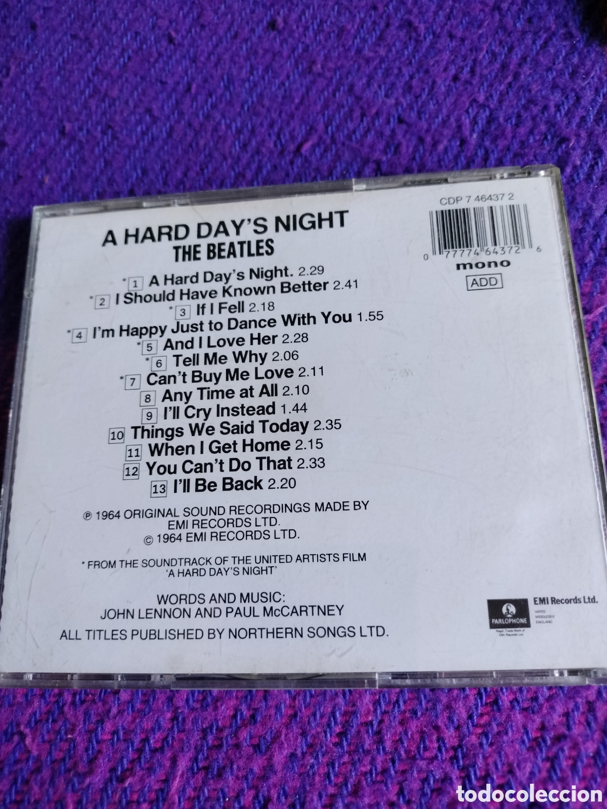 CDs de m&uacute;sica: The beatles a hard days night - Foto 2