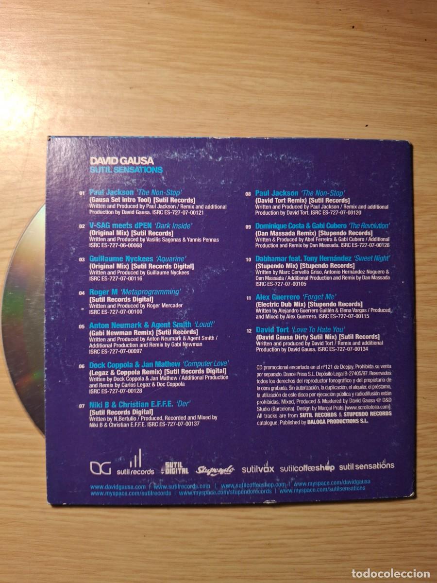 CDs de m&uacute;sica: Sutil sensations david gausa deejay - Foto 2