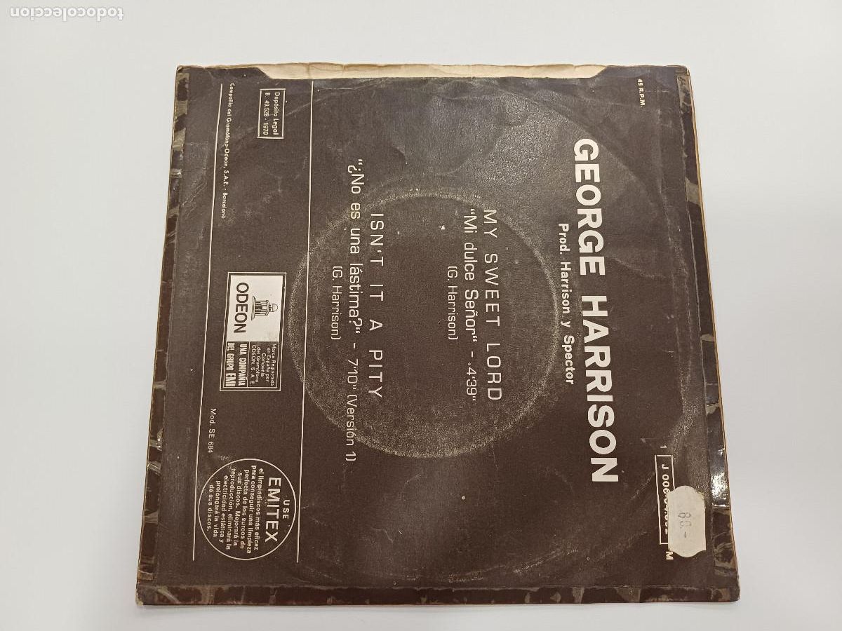 CDs de m&uacute;sica: GEORGE HARRISON/MY SWEET LORD/SINGLE. - Foto 3