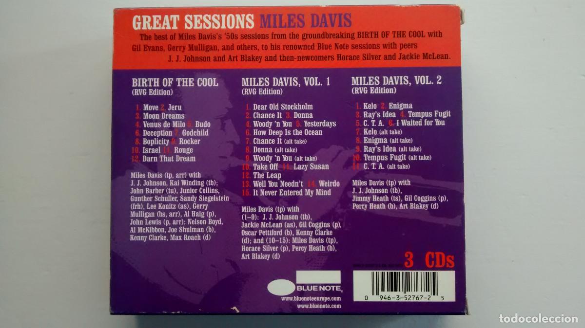 CDs de m&uacute;sica: Miles Davis - Great sessions 3 cd - Foto 3