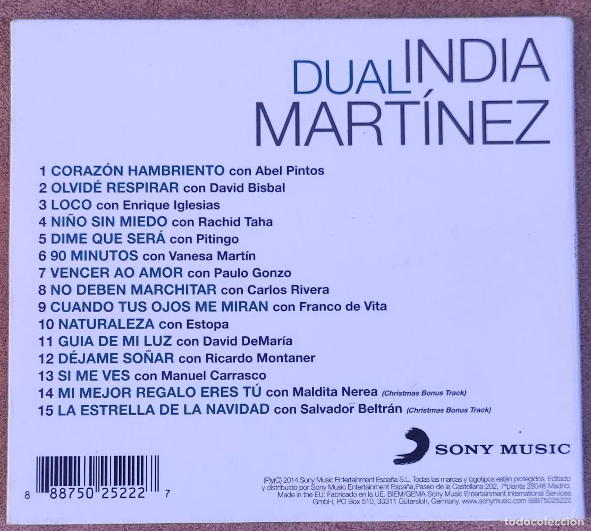 CDs de m&uacute;sica: INDIA MARTINEZ - DUAL (CD) 2014 - 15 TEMAS - DIGIPACK - Foto 3