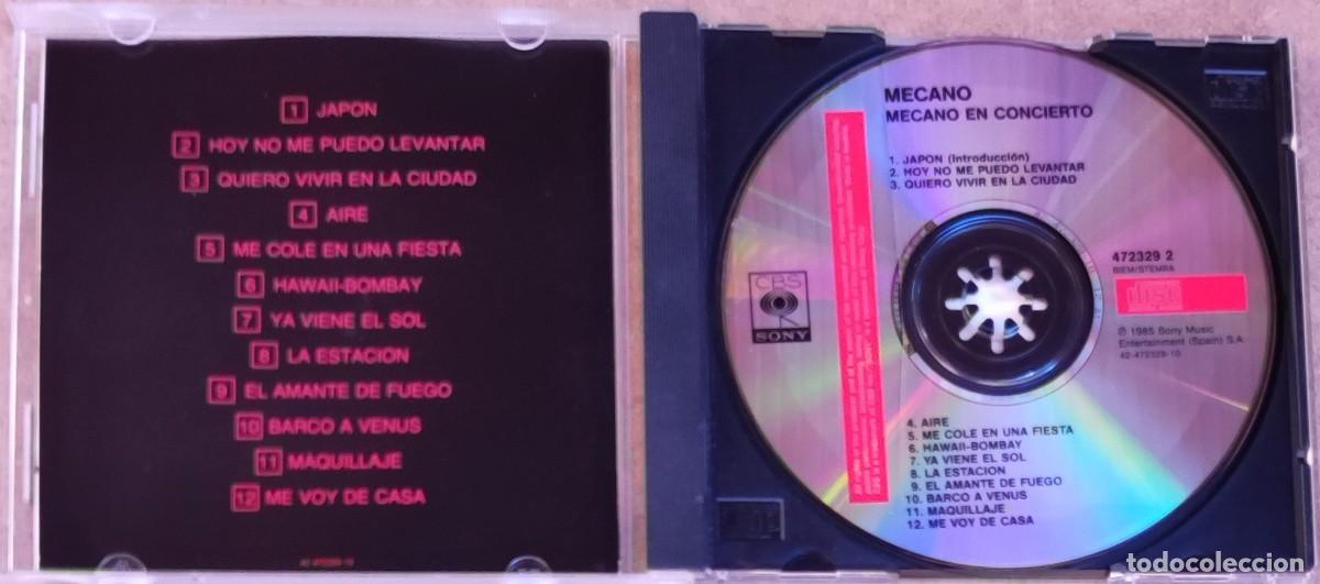 CDs de m&uacute;sica: MECANO - EN CONCIERTO (CD) 1992 - 12 TEMAS - Foto 2