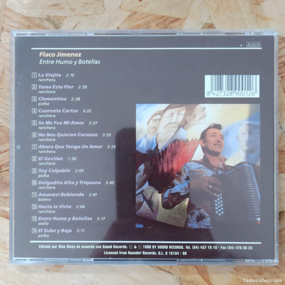 CDs de m&uacute;sica: CD Flaco Jimenez &ndash; Entre Humo Y Botellas - Foto 2
