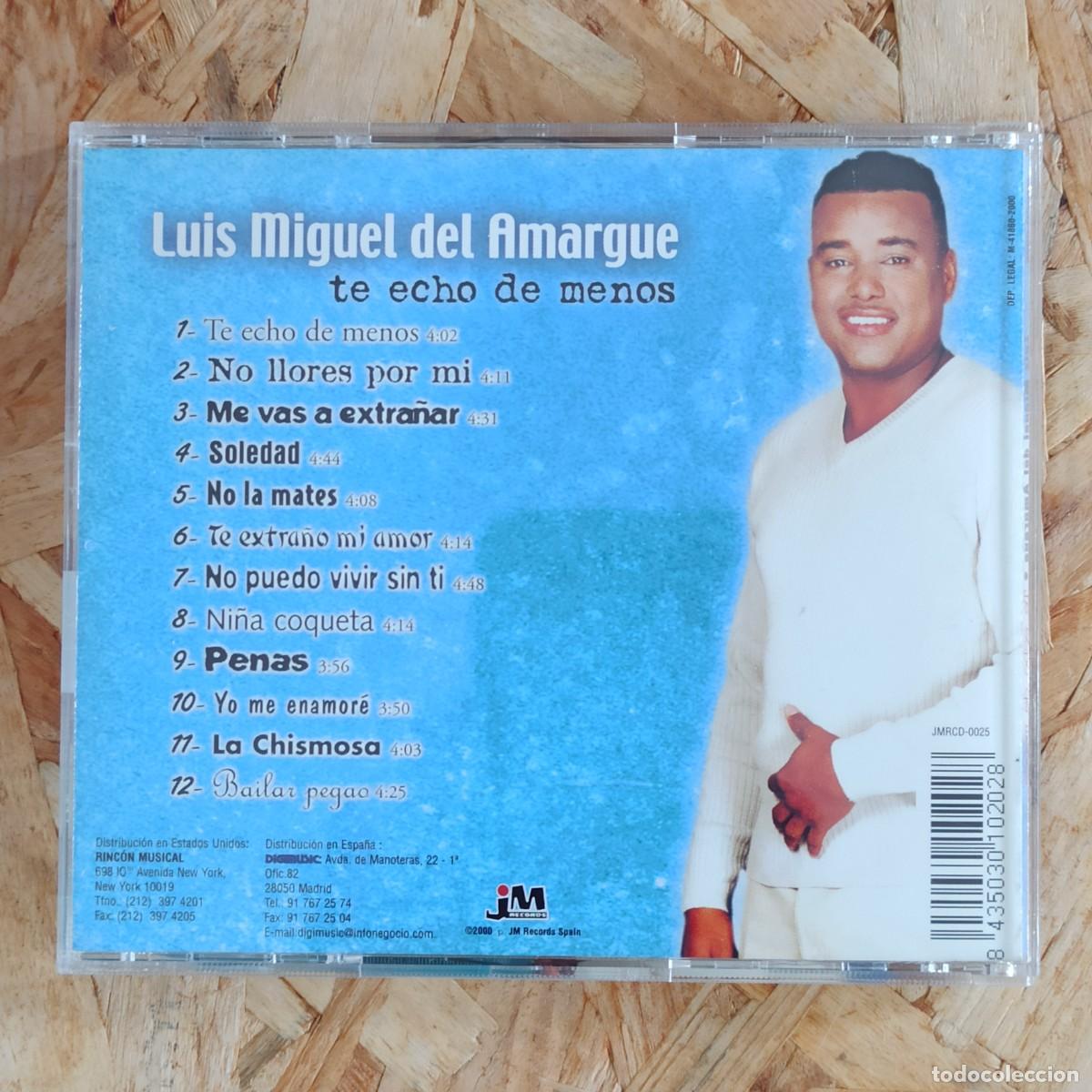 CDs de m&uacute;sica: CD Luis Miguel Del Amargue &ndash; Te Echo De Menos - Foto 2