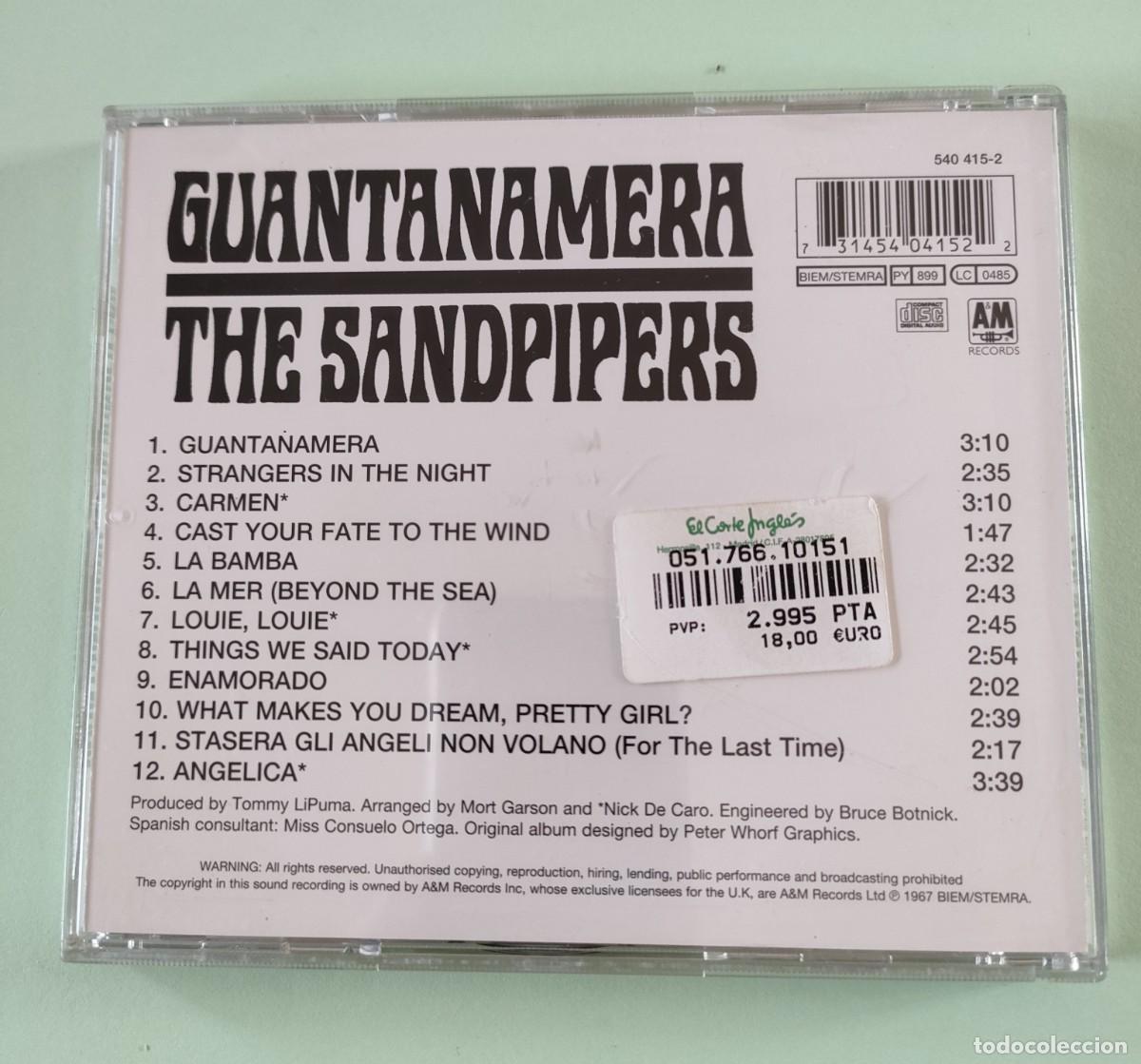 CDs de m&uacute;sica: THE SANDPIPERS. GUANTANAMERA. CD. - Foto 2