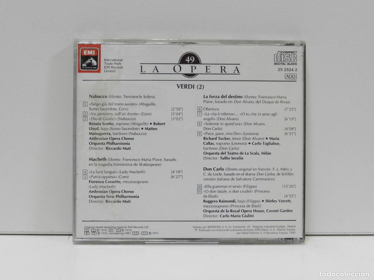 CDs de m&uacute;sica: DISCO CD. Verdi 2. COMPACT DISC. - Foto 2