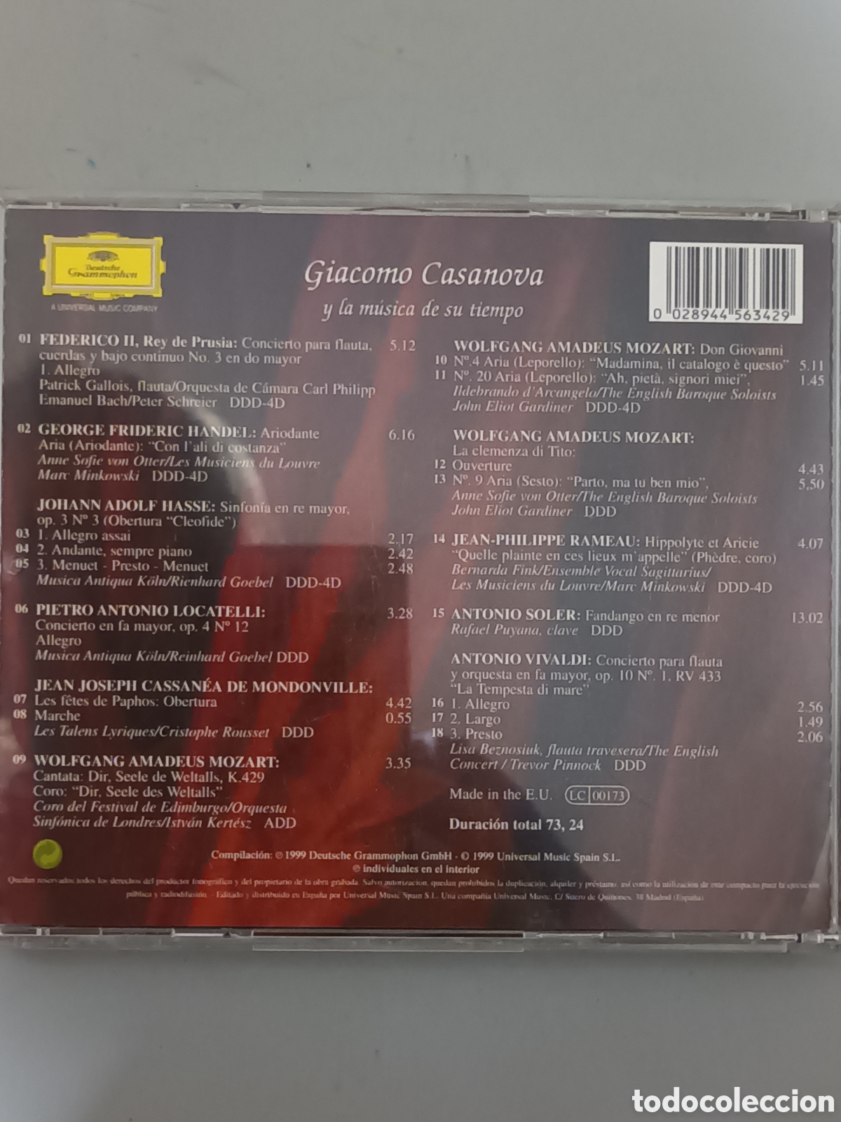 CDs de m&uacute;sica: Giacomo casanova cd clasica - Foto 2