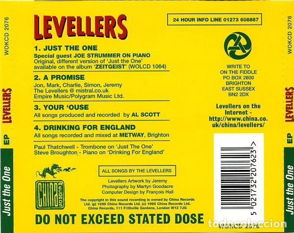 CDs de m&uacute;sica: Levellers - Just the One (CD single: 4 temas) - Foto 2