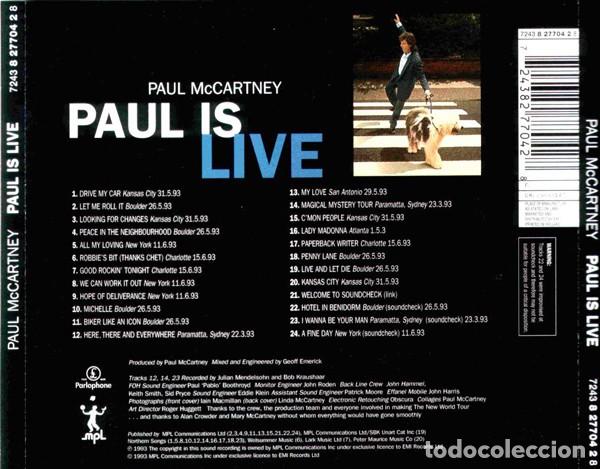 CDs de m&uacute;sica: Paul McCartney - Paul is live - Foto 2