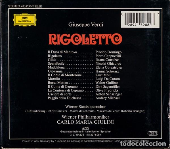 CDs de m&uacute;sica: Verdi, Domingo, Giulini - Rigoletto (2 CDs) - Foto 2