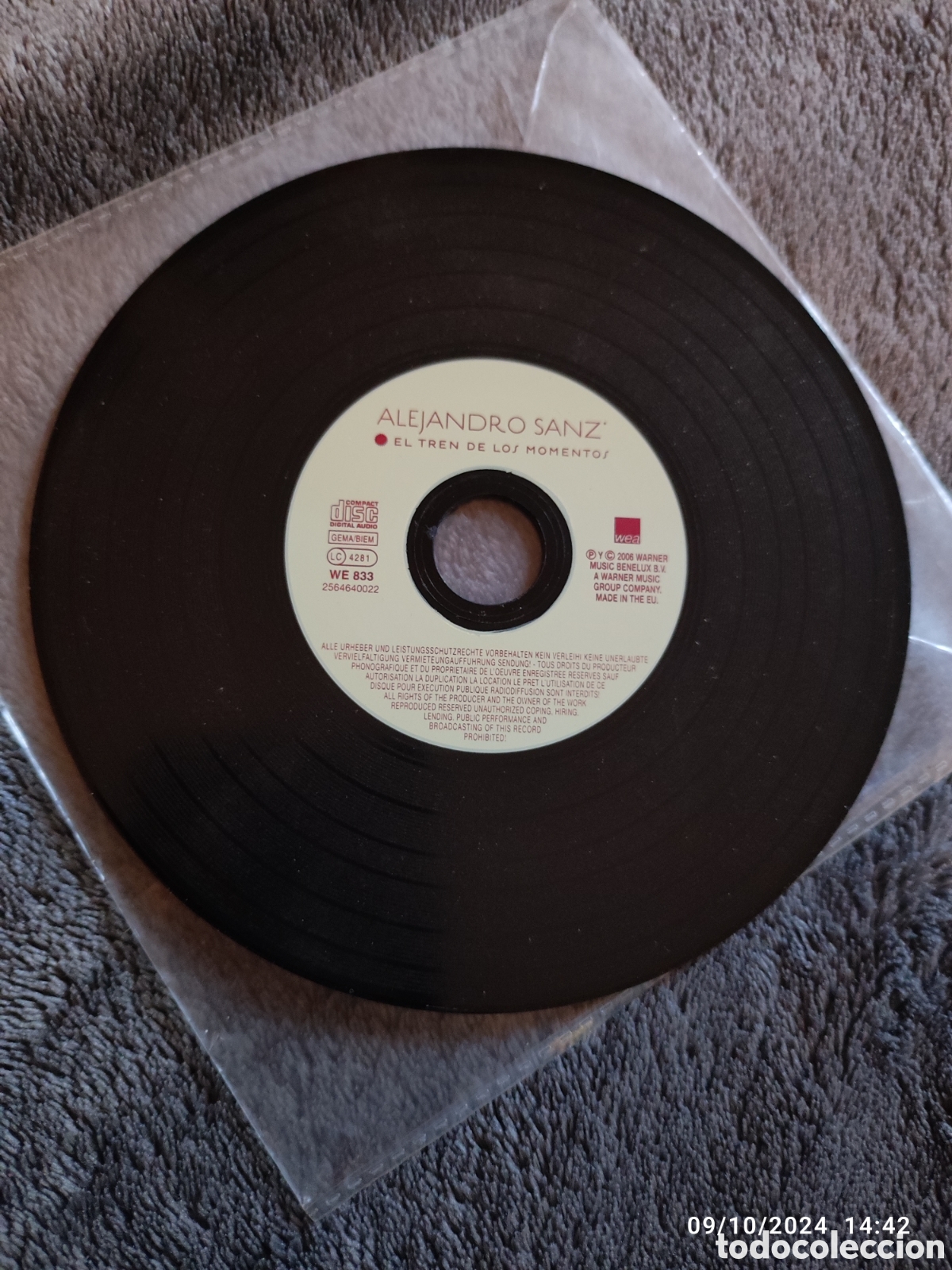 CDs de m&uacute;sica: CD Alejandro Sanz imitaci&oacute;n Disco Vinilo - Foto 1