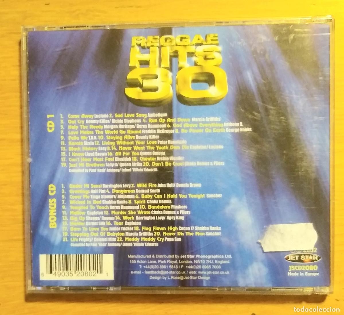 CDs de m&uacute;sica: V/A: &rdquo;REGGAE HITS 30&rdquo; DOBLE CD 2002- REGGAE - DANCEHALL - Foto 2