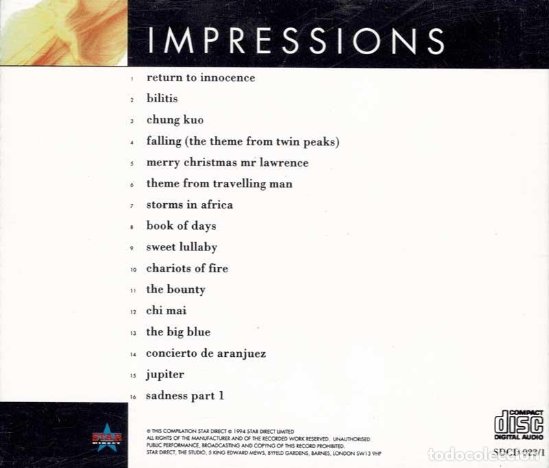 CDs de m&uacute;sica: Moods Impressions. CD - Foto 2