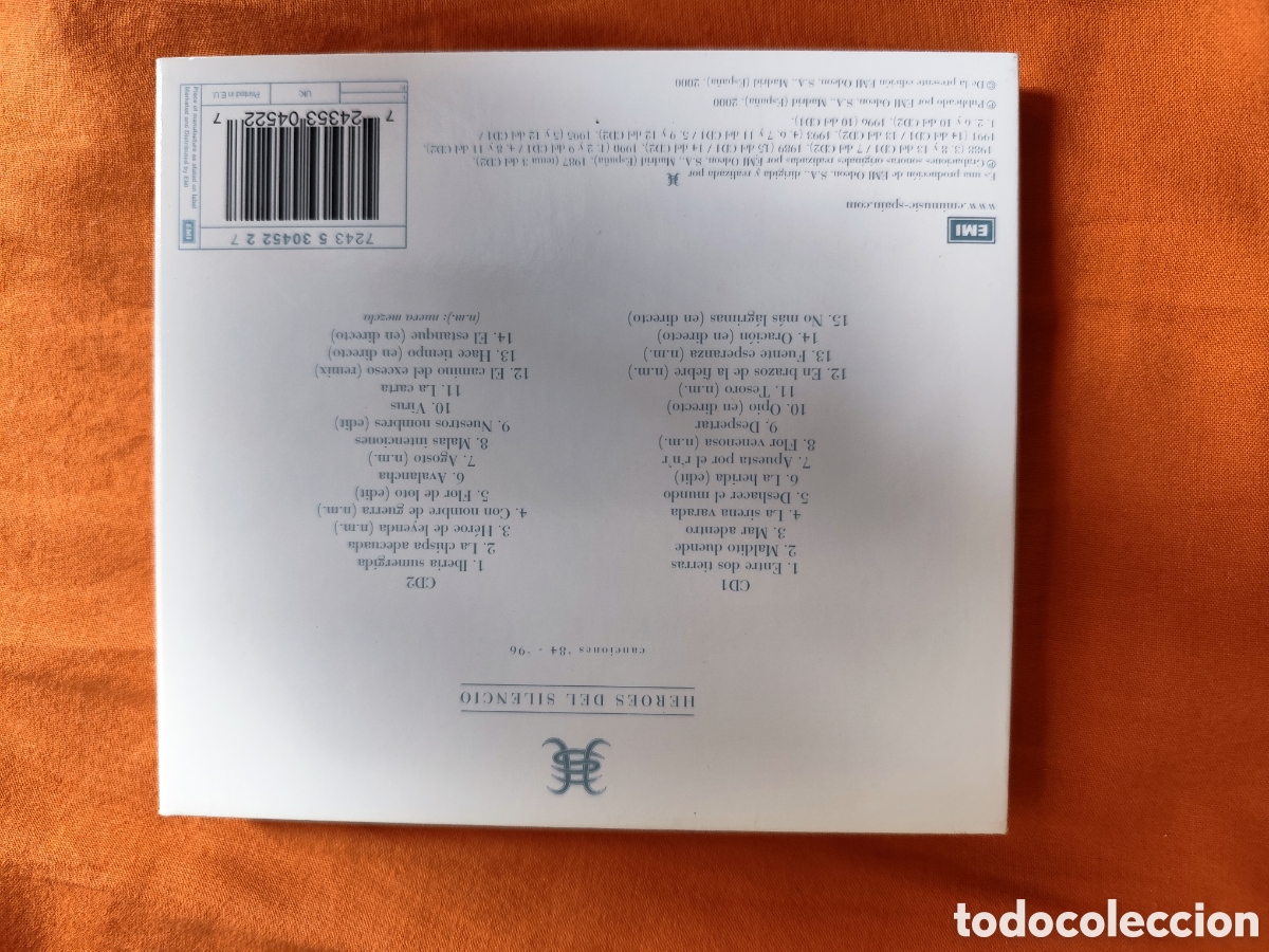 CDs de m&uacute;sica: H&eacute;roes del silencio Canciones 84-96 - Foto 2