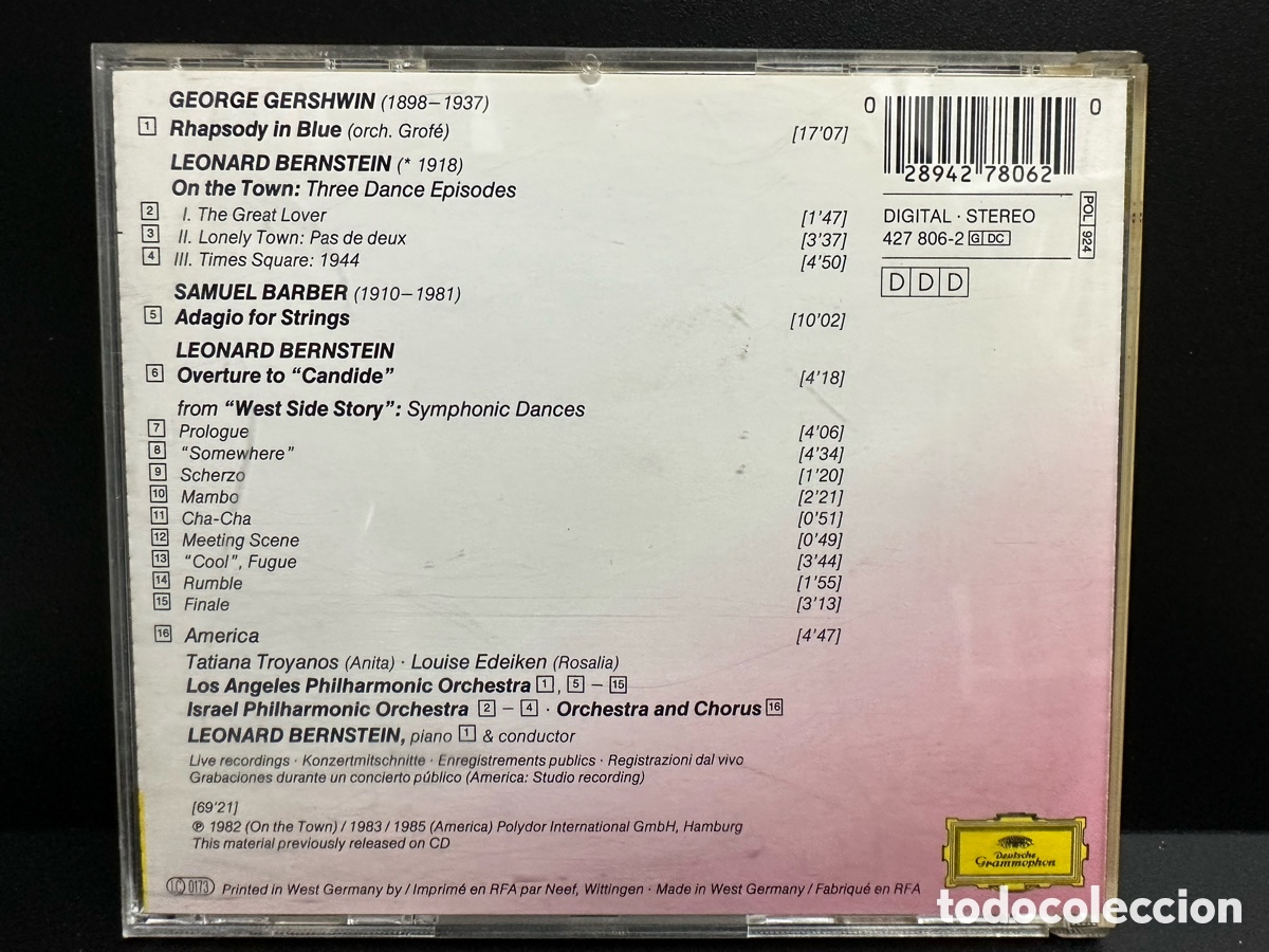 CDs de m&uacute;sica: Gershwin, Bernstein, Barber - Bernstein Conducts (CD) - Foto 2