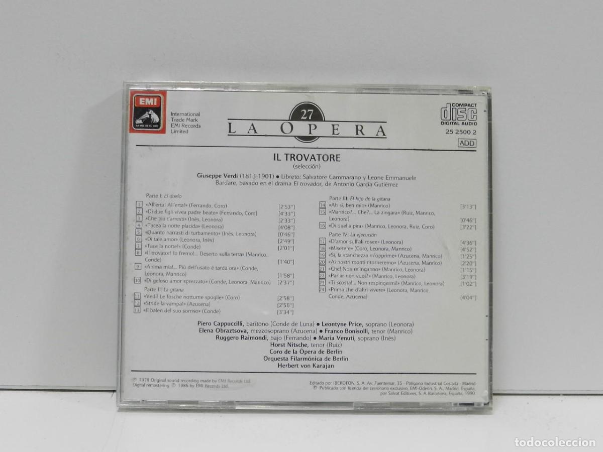 CDs de m&uacute;sica: DISCO CD. Verdi &ndash; Il Trovatore. COMPACT DISC. - Foto 2